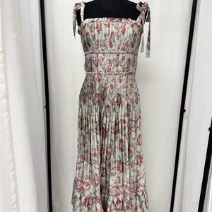 Ralph Lauren Red and White Floral Maxi Dress